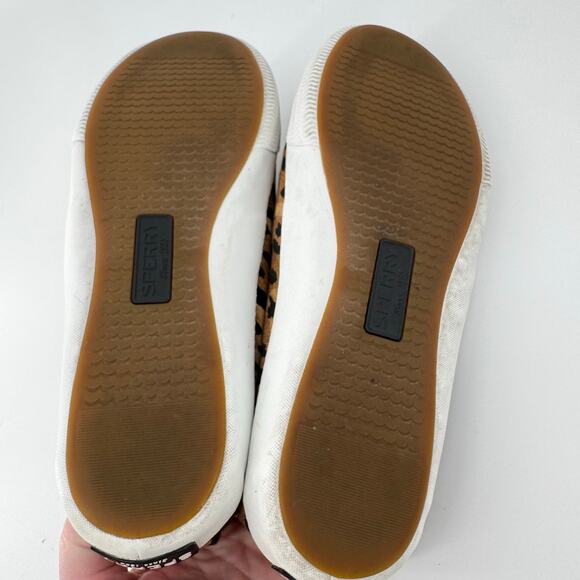 Sperry Top Sider Leopard Animal Print Boat Shoes Loafers Women's 8.5 Brown Black - Picture 6 of 7